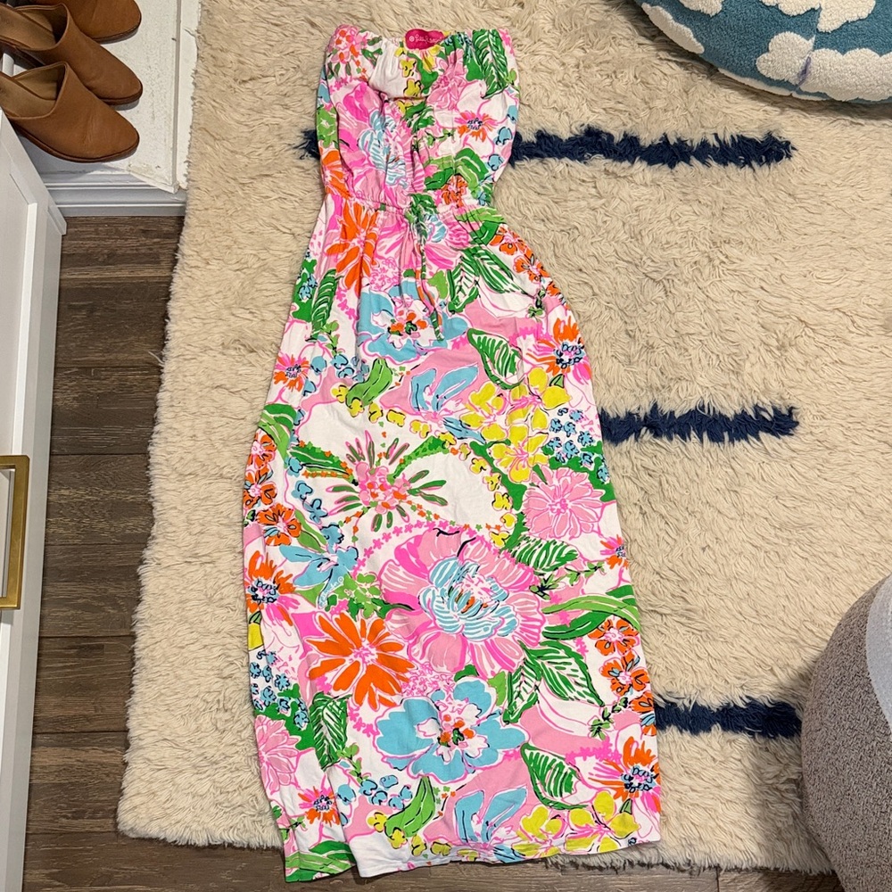 Lilly Pulitzer for Target Strapless Floral Dress - Pink, Green, Orange